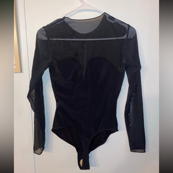 Popilush Long Sleeve Mesh Bodysuit Shapewear Built in Bra Thong NWT S - Picture 6 of 7